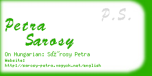 petra sarosy business card